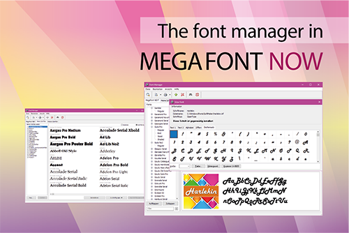 Font manager in MegaFont NOW
