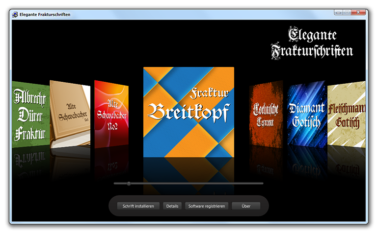 Elegante Frakturschriften: Fontmanager